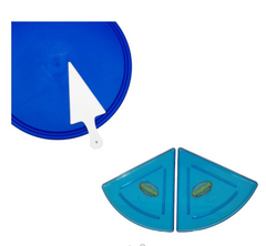 Combo tabla pizzera + plato triangular + espátula (color a elección)