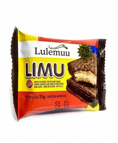 Oblea LIMU de arroz bañada en chocolate Negro rellena de limón x unid 20 gr.