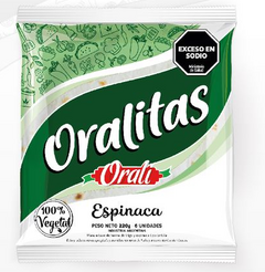 Oralitas (tortillas) sabor espinaca x 6 unid