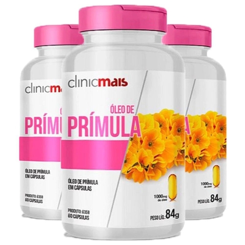Kit com 3 - Óleo de Prímula - 60 caps - ClinicMais