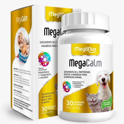 MegaCalm 1000mg 30 comp - Meganux - Cães e Gatos