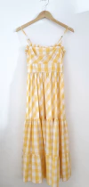 Vestido Xadrez Amarelo Soleil D'Eté