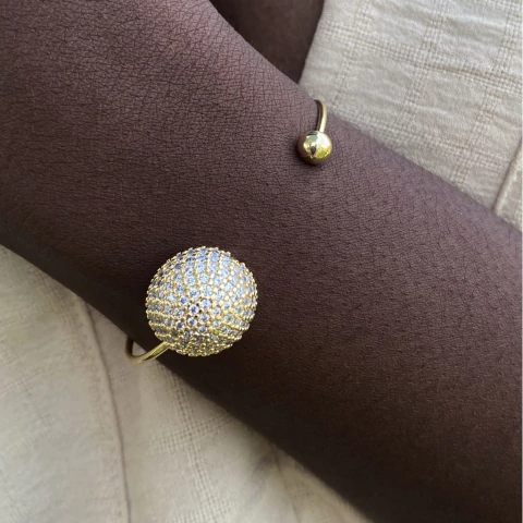 Bracelete Meia esfera ouro - comprar online