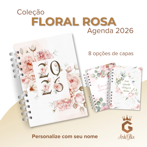 Agenda 2026 - Coleção Floral Rosa