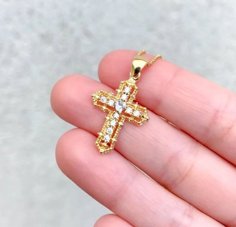 Colar cruz Banhado a ouro 18k