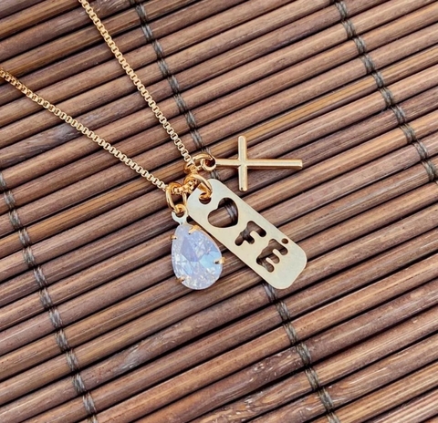 Colar 3 em 1 Banhado a ouro 18k