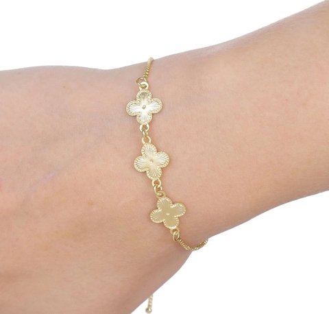 Pulseira trevo Virgínia Dourada