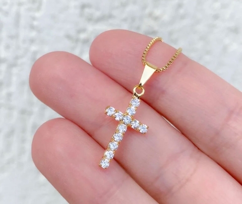 Colar cruz Banhado a ouro 18k