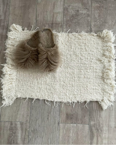 Combo organizador de ducha + alfombra telar lisa 60x40 - Maridaje Deco