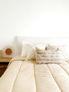 Edredón Deco Washed Queen Beige