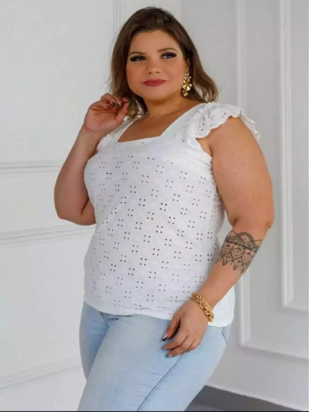 Blusa de lese Regata Princesa linha premium plus size