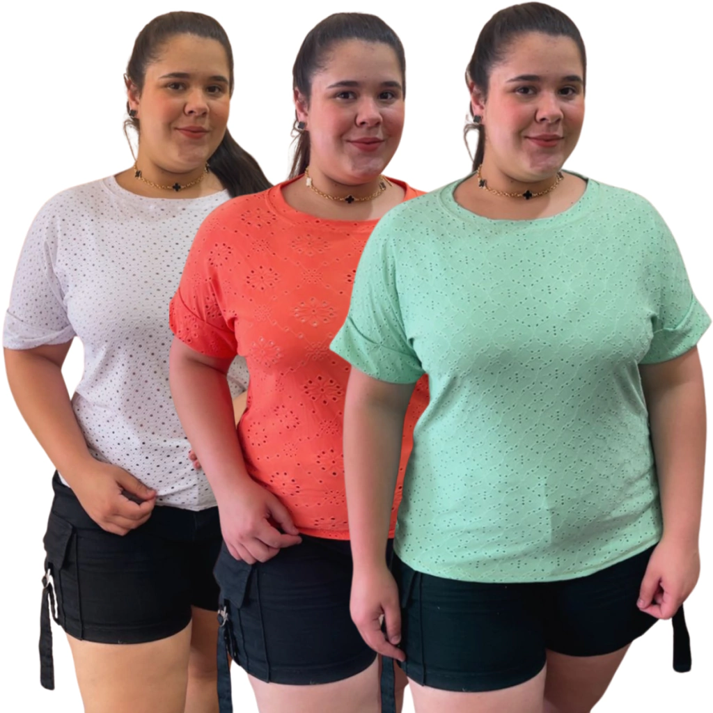 KIT Blusa de Lese Manga Japonesa Premium Plus Size