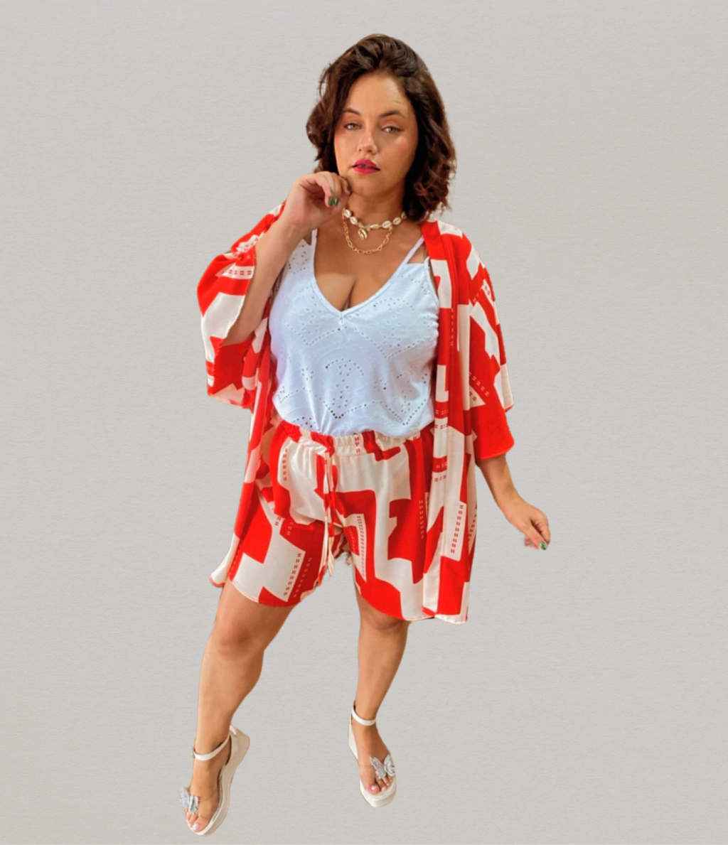KIMONO DUNA ESTAMPADO PLUS SIZE