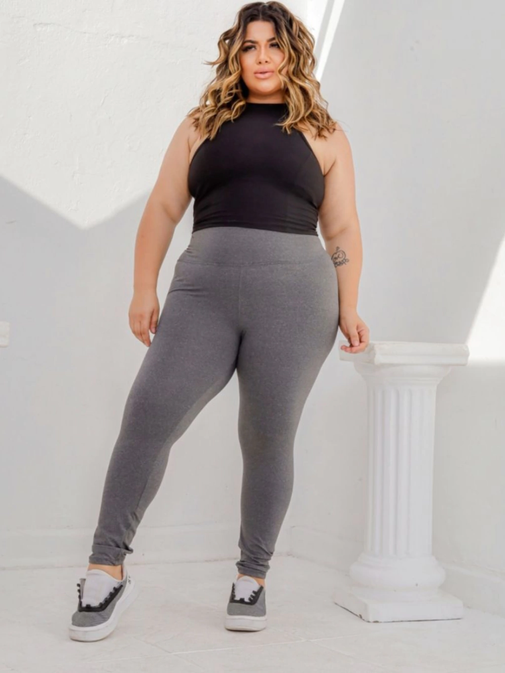 Calça Legging Plus Size Suplex Cintura Alta