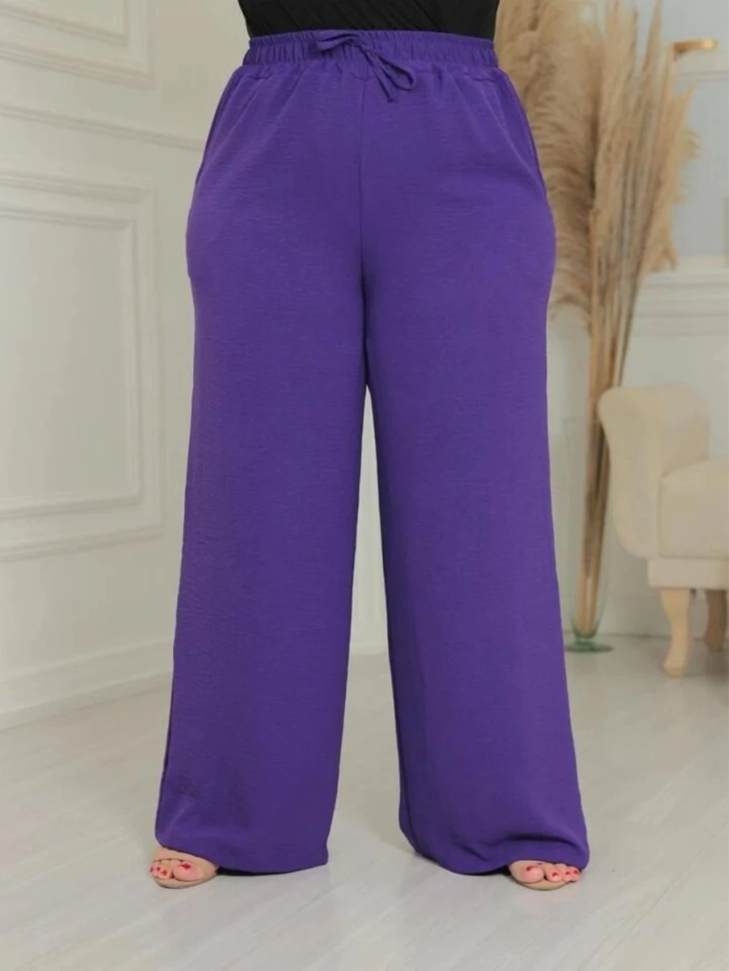 Calça Pantalona Feminina Tecido Duna Linha Premium Plus Size