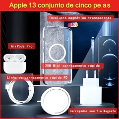 Conjunto de carregador sem fio 12, pro max magsafe para apple iphone 13/11mini/cinco acessórios/xsr/cabo de dados/airpods pro - comprar online