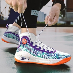 Curry 4 Tênis de basquete de cano alto Calçados esportivos masculinos/femininos Tamanho：36-45 - comprar online