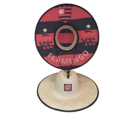 CHAPÉU DE PALHA SURFISTA COM ESTAMPA DO FLAMENGO