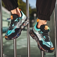 Sapatos masculinos, sapatos plataforma, tênis verdes