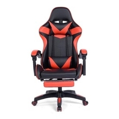 Cadeira De Escritório Prizi Pz1006e Gamer Ergonômica Preta E Vermelha Com Estofado De Couro Sintético