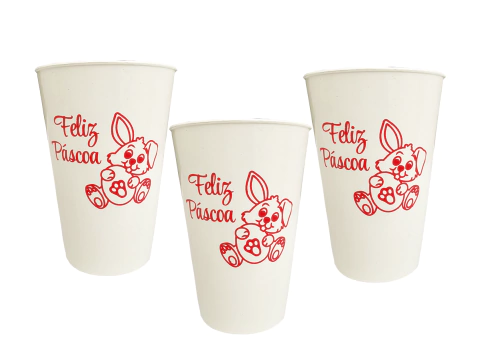 COPO PLASTICO PP PERSONALIZADO PASCOA 450 ML
