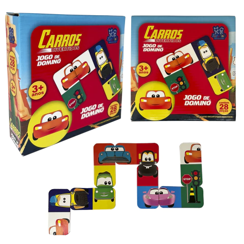 JOGO DOMINO CARROS 28 PECAS ENCARTONADO REF 142 - comprar online