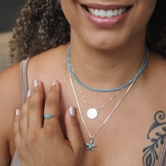 Colar Choker Miçangas de Turquesa na internet