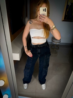 wide leg Holly preta estonada - D’lamour Boutique