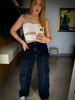 wide leg Holly preta estonada na internet