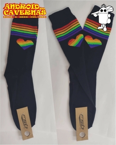 Meia Coração Arco Iris