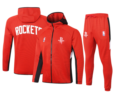 Conjunto Agasalho Nike NBA Houston Rockets Calça e Jaqueta com Capuz e Zíper