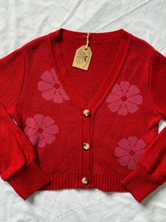 cardigan tricot flores / M - comprar online