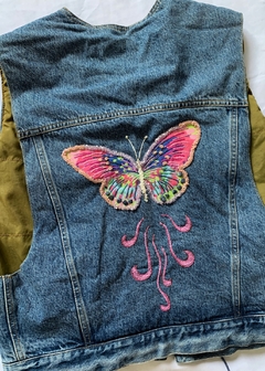 colete jeans bordado / U - loja online