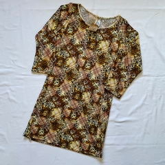 vestido mix de estampas / M