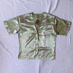 camisa floral verde / M
