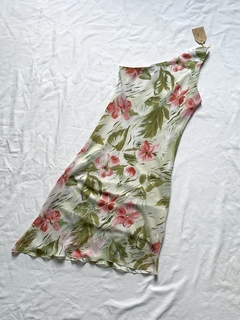 vestido floral assimétrico / P