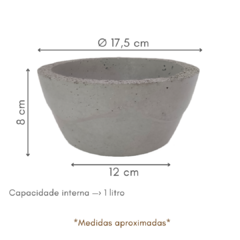 Trio Vaso Bacia De Cimento Artesanal Leve Rústico 17x8cm - comprar online