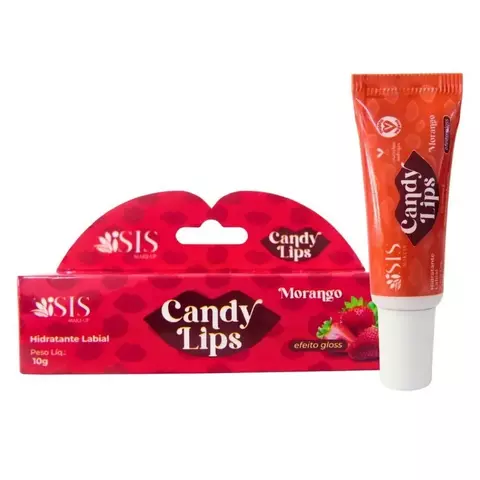 CANDY LIPS MORANGO ISIS MAKEUP - HIDRATANTE LABIAL EFEITO GLOSS
