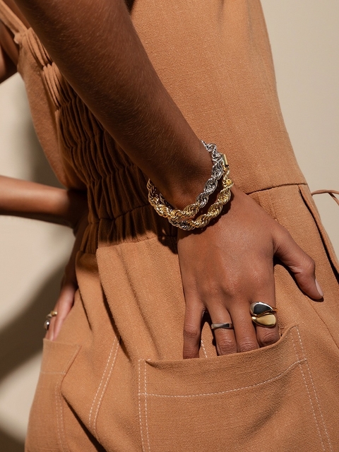 Anel Quadrado | Banho Ródio Branco