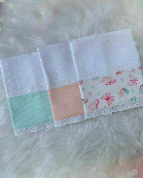 Trio fraldas boca Borboletas - comprar online