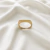 Anel Retangular Liso Banhado a Ouro 18k