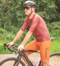 Camisa de Ciclismo Márcio May Aero Azul Marinho e Marrom