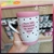 Caneca Nora poá com alça de coração e tampa rosa