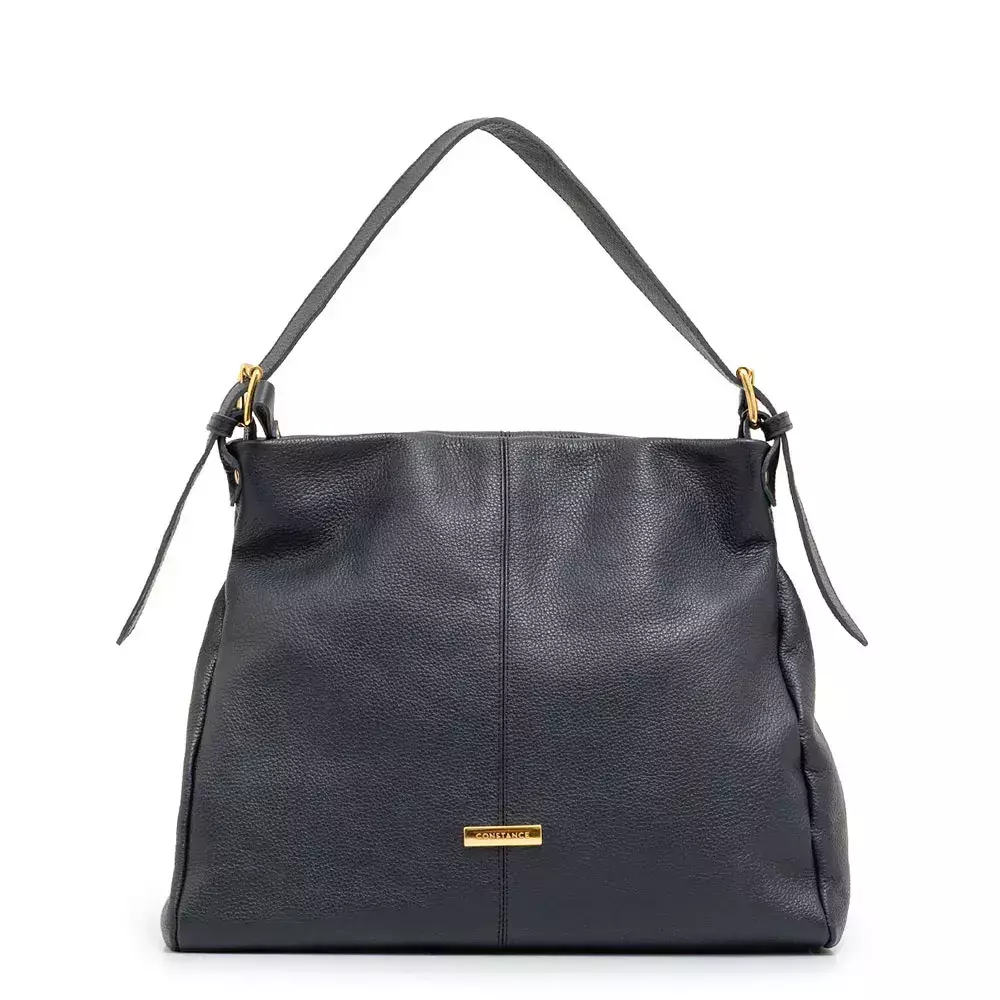 Bolsa Ombro Couro Fivela Azul