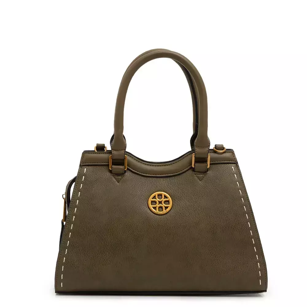 Bolsa Tote Pesponto Bordado Verde