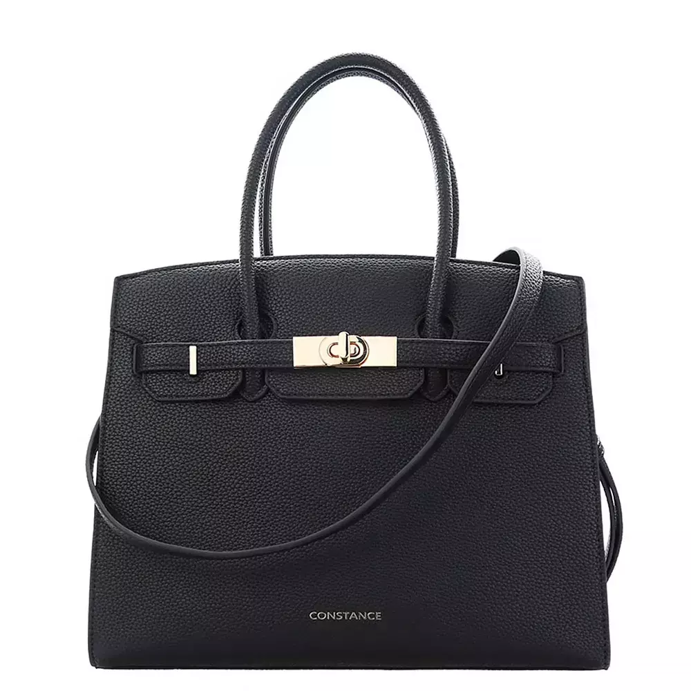 Bolsa Tote Fecho Torniquete Preto