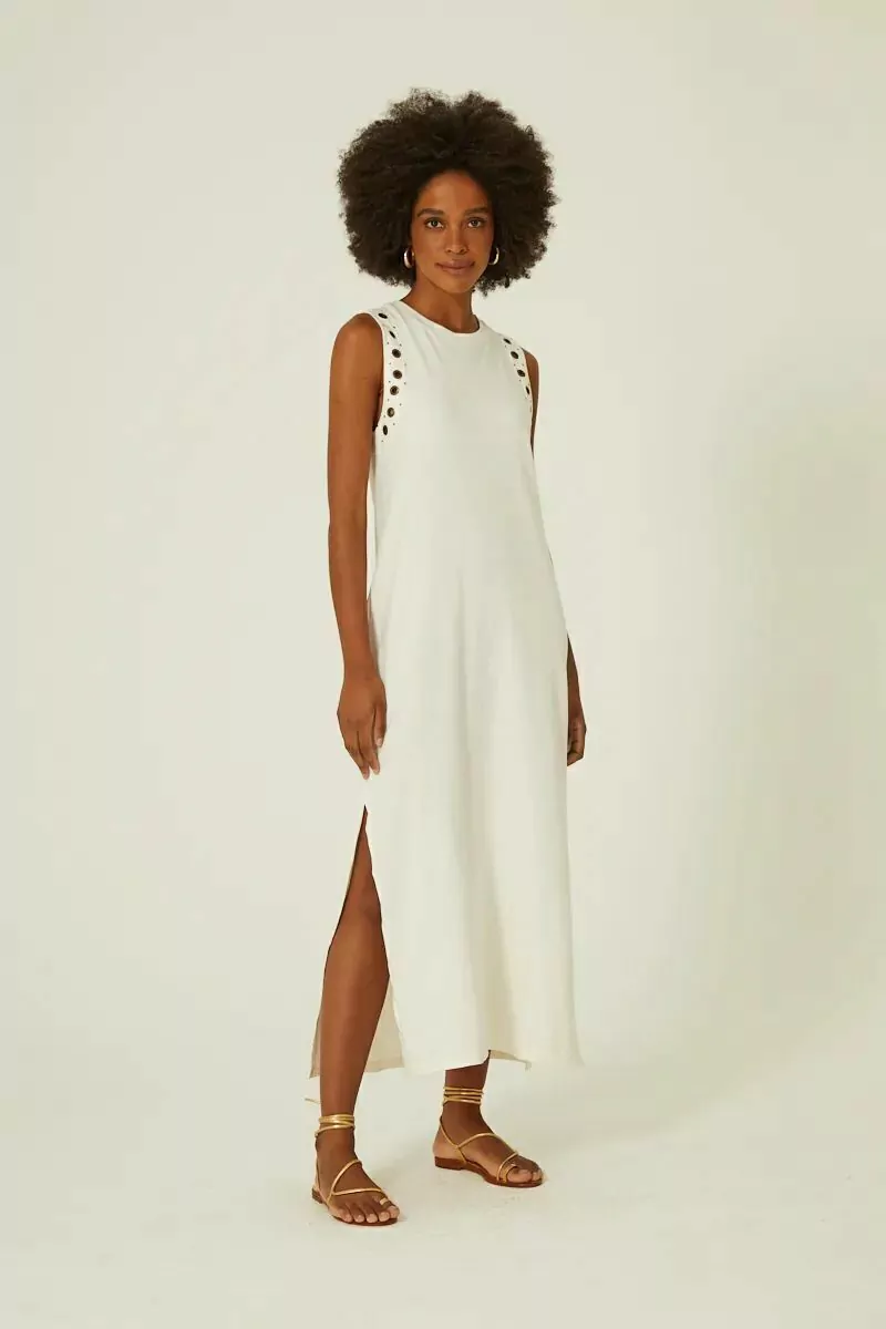 Vestido Midi Cava Ilhós Maria Filó