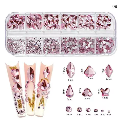 Strass Para Decoração Unha Nail Art Pedrinhas Rosa Claro
