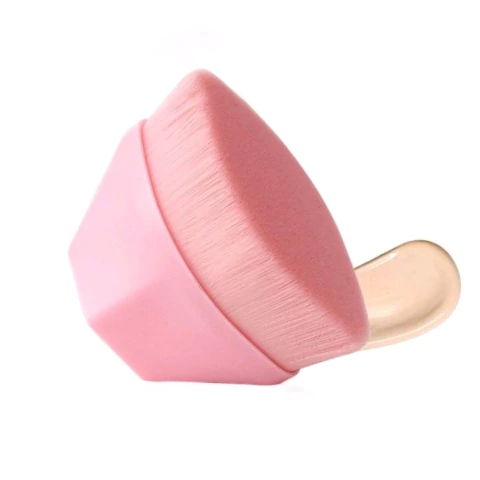 Pincel Mágico Base Oval Rosa Hexagonal Maquiagem