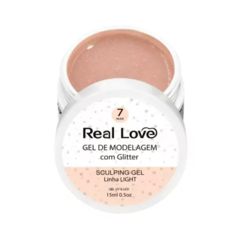 Gel Sculpting Com Glitter 7 Nude 15ml - Real Love
